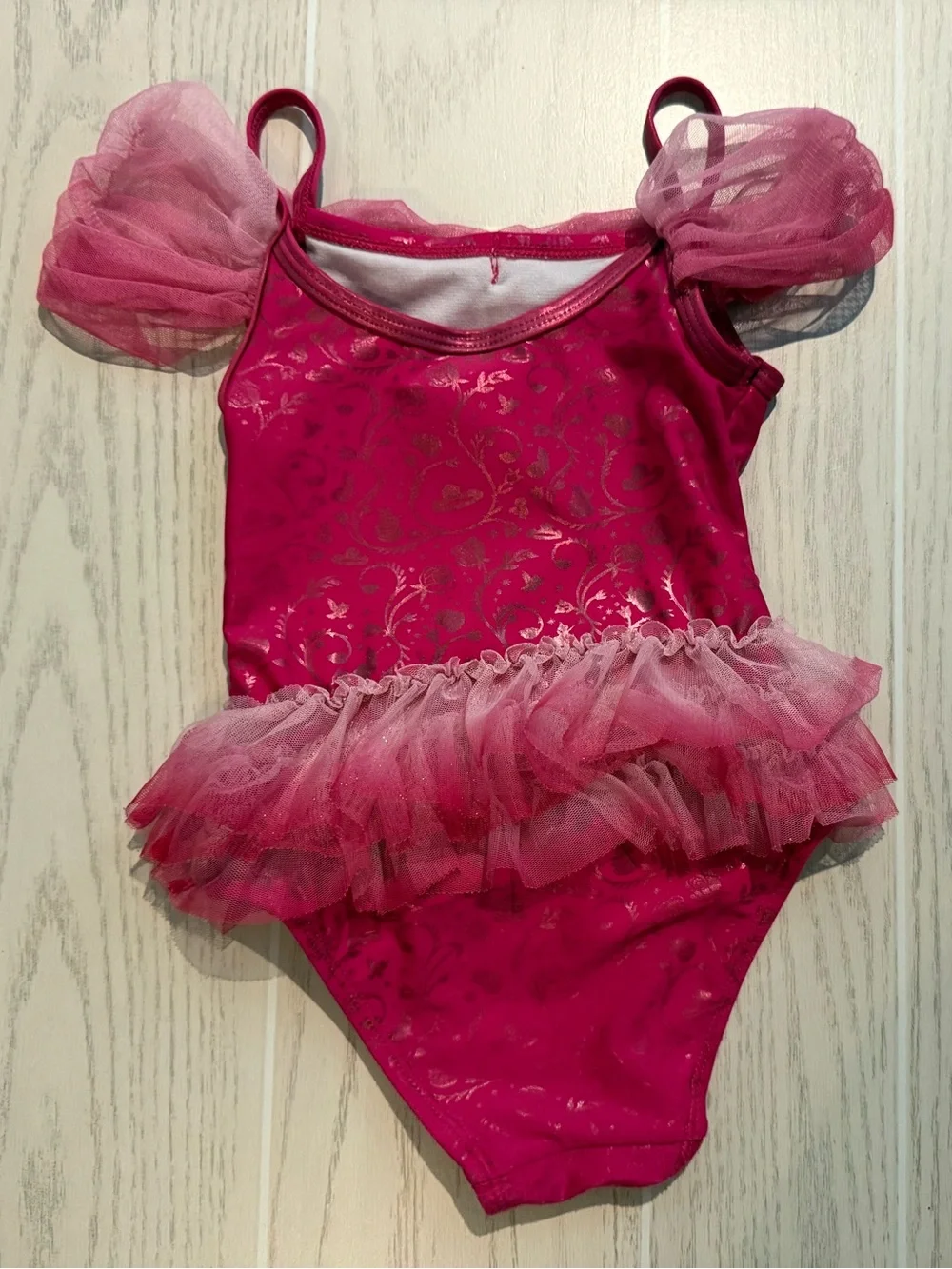 Disney Parks Princess Aurora Girls 3 Pink Tutu One Piece Swimsuit